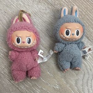 Cute Monster Plush Toy Set - Pink and Gray